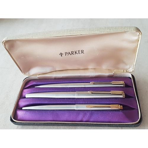 123 - Vintage Parker Arrow - Writing Set in Original Box; Pen, Pencil, Ball Point Pen (Made in England)