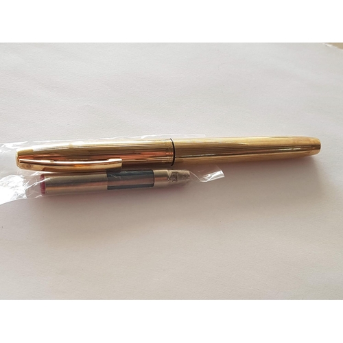 208 - Vintage Sheaffer Gold Plate Fountain Pen - 14k Gold Nib in Original Box