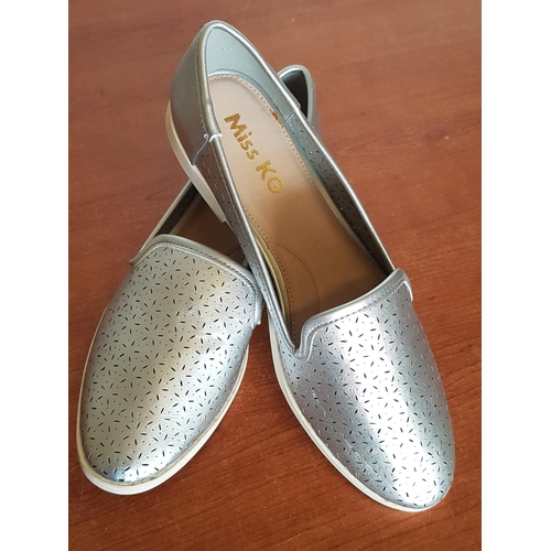 307 - Pair of Ballerina Shape Styled in Metallic Silver Shoes (Miss KG by Kurt Giger Nora Metallic Flat) S... 