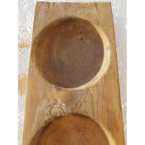 351 - Vintage Style Cypriot Wooden Bread Mould (6 - Tray), (23.5 x 168cm)