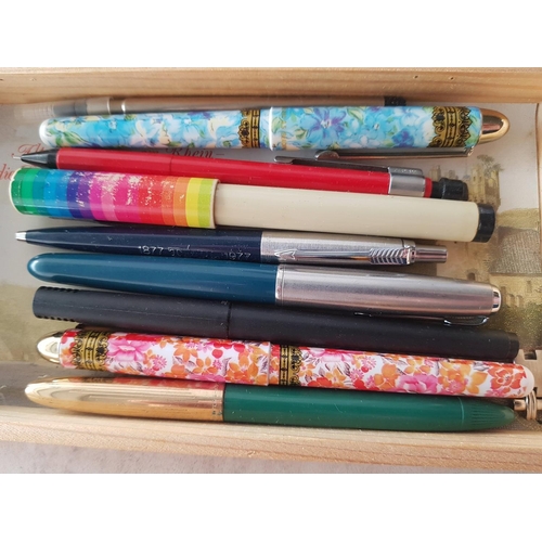 440 - Assorted Collection of Pen, Pencils etc in Wooden Box