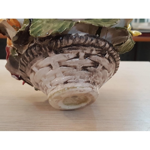 470 - Vintage Capodimonte Large Rose Center Piece Footed Bowl (H:23cm) Together with One Other Similar (H:... 