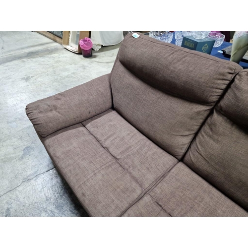 139 - Brown Fabric 3-Seater and 2-Seater Sofas