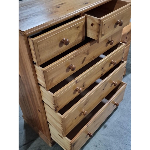 141 - Solid Pine Wood 6-Drawer Chest of Drawers (Approx. 83 x 41 x 104cm), Together with Matching 3-Drawer... 