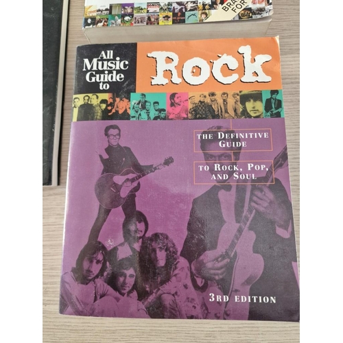 158 - 3 x Collectable Books; The Essential Rock Discography (1,250 Pages), All Music Guide to Rock (1,400 ... 