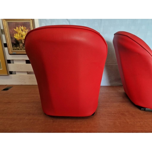 264 - Pair of Red Faux Leather Bucket Seats for Classic Car, Unused.