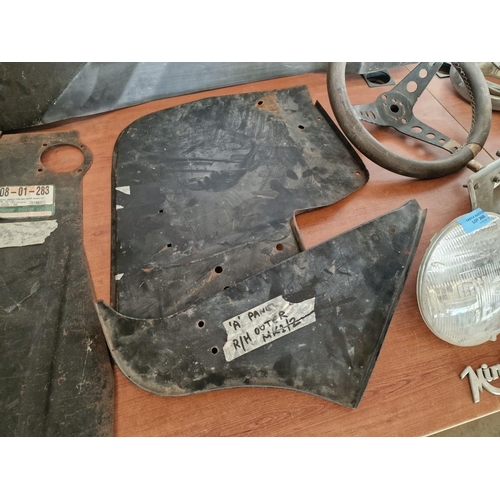 265 - 5 x Classic Mini Mk 2/3 Body Repair Panels, Together with Box of Extras; Steering Wheel, Lucas Light... 