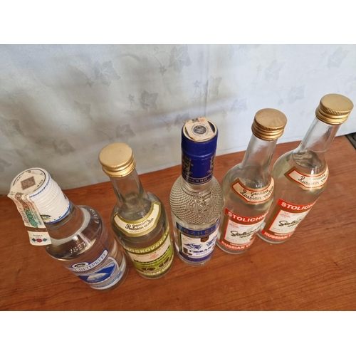 292 - 5 x Bottles of Russian Vodka; Stolichnaya, Moskovskaya, Gzhelka and One Other, (5)