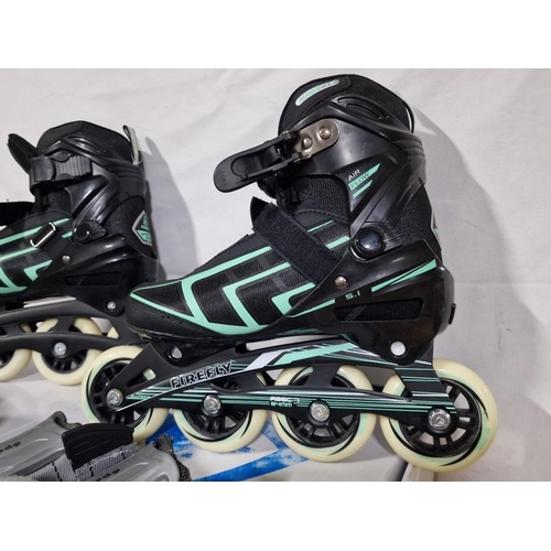 419 - 'Firefly' Roller Blades, (EU 38), Together with Set of Knee, Elbow Pads & Wrist Guards, Look Unused