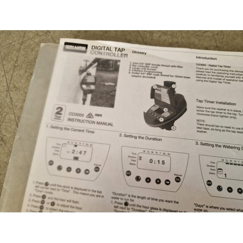 469 - Holman Digital Tap Controller / Irrigation Timer, with Tap, Fittings and Qty of Irrigation Pipe and ... 