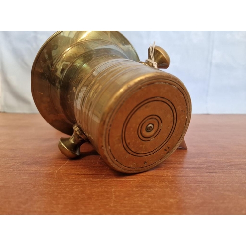 65 - Heavy Brass Pestle & Mortar, Made from Artillery Shell, (Approx. Ø: 14.5cm, H: 12.5cm)