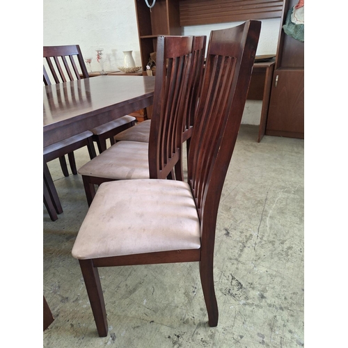 386 - Dark Brown Dinning Table (90 x 150 x 75cm) Together with 6 x Matching Dark Brown Dinning Chairs with... 