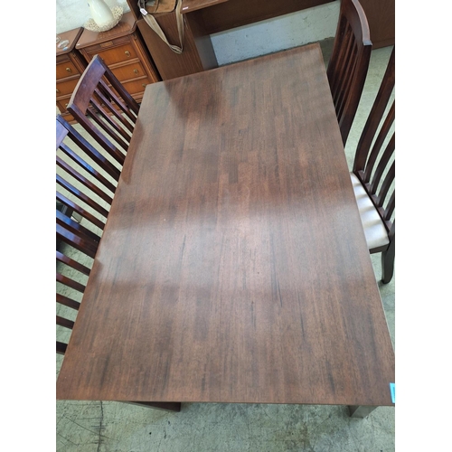 386 - Dark Brown Dinning Table (90 x 150 x 75cm) Together with 6 x Matching Dark Brown Dinning Chairs with... 