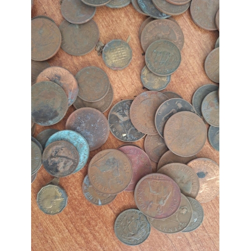 387 - Large Collection of Early English Coins, Pennies & Half Pennies