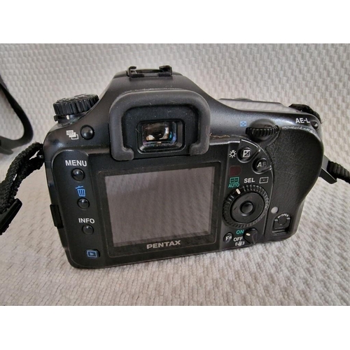 712 - Pentax K10D SLR Camera; 10 MP, Shake Reduction, Weather Resistant, 16GB Memory Card, Together with T... 