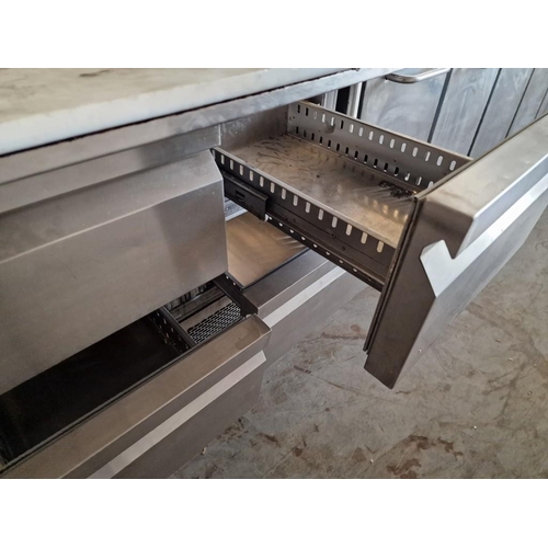 671 - Stainless Steel Commercial 4-Drawer Chiller Table / Salad Preparation Bar, (Approx. 94 x 90 x 86cm)