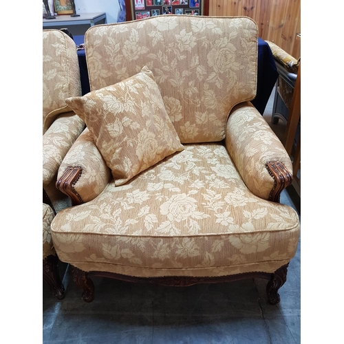 582 - Retro Style 3 - Seater Sofa and 2 x Marching Armchair (A/F)