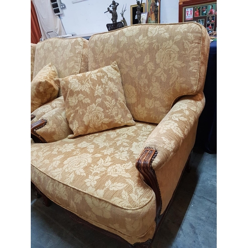 582 - Retro Style 3 - Seater Sofa and 2 x Marching Armchair (A/F)