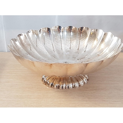 760 - Large Oval Silver Plated Pedestal Bowl (31 x 26 x 11.5cm)