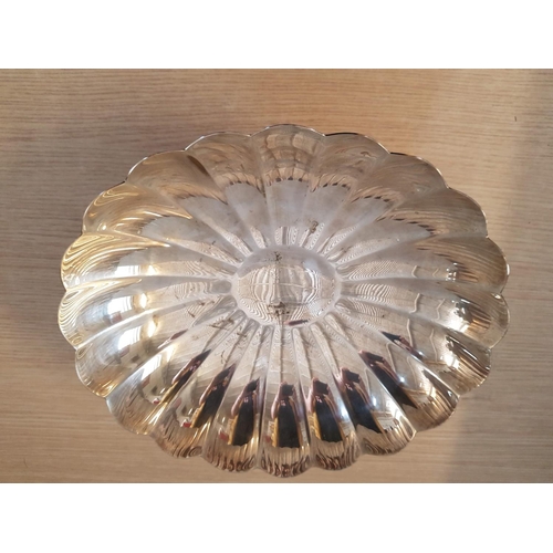 760 - Large Oval Silver Plated Pedestal Bowl (31 x 26 x 11.5cm)