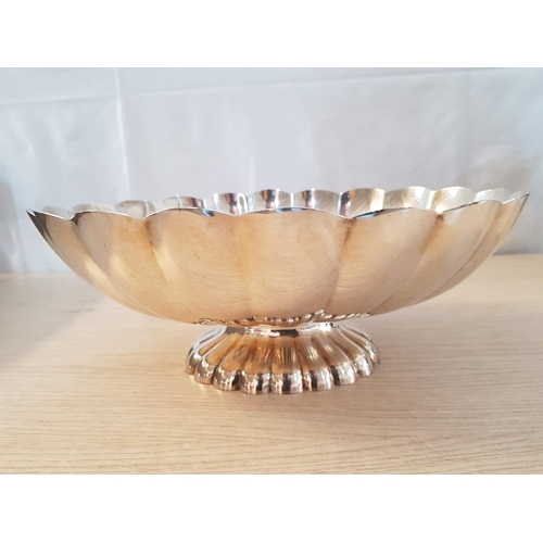 760 - Large Oval Silver Plated Pedestal Bowl (31 x 26 x 11.5cm)