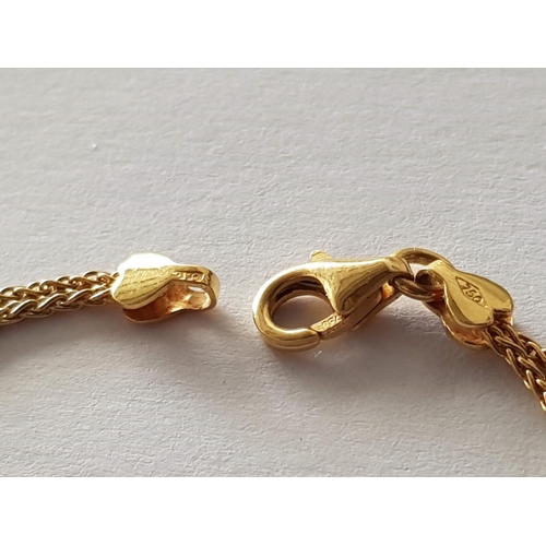 536 - 18ct Gold (Hallmark as .750) Bracelet with Decor Beads in Heart Shape (L:17cm, Total Weight 5gr)