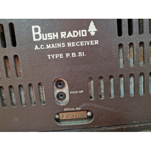 1 - Vintage Bush Radio, Type P.B.51, British Made, Short, Medium & Long Wave