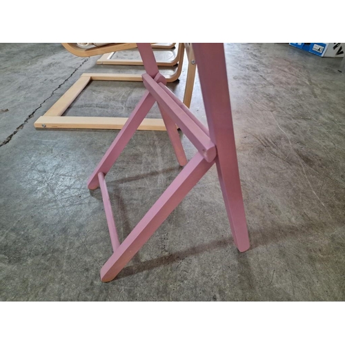 270 - Pink Colour Free Standing Clothes / Suit Stand