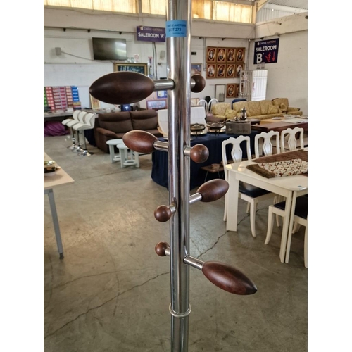 273 - Modern Chrome Coat / Hat Stand, Together with 'Tilley Hat', (2)