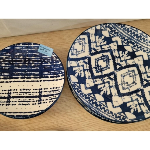 276 - 2 x Blue & White Spode 'Italian' Plates, Together with 4 x Blue & White Dinner Plates and 4 x Side P... 