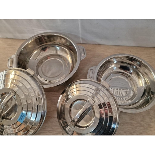 279 - 2 x Stainless Steel Colour Thermal Food Containers with Lids, (2)