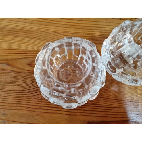 328 - 3 x Kosta Boda Crystal Igloo Candle Holders, (3)