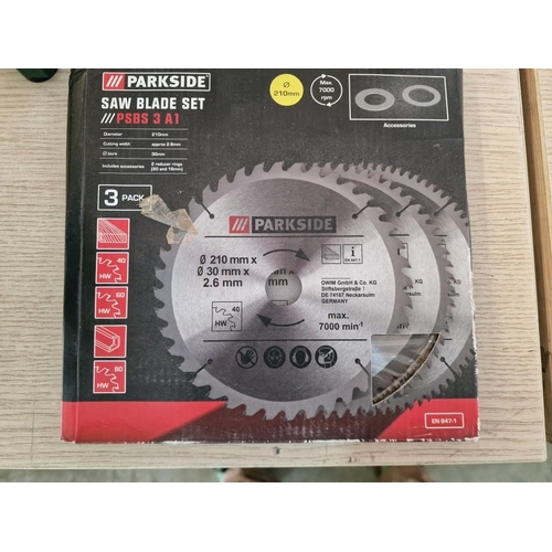 332 - Parkside Sliding Compound Mitre Saw, (Model: PZKS 2000 A1), with Box, Manual and Saw Blade Set