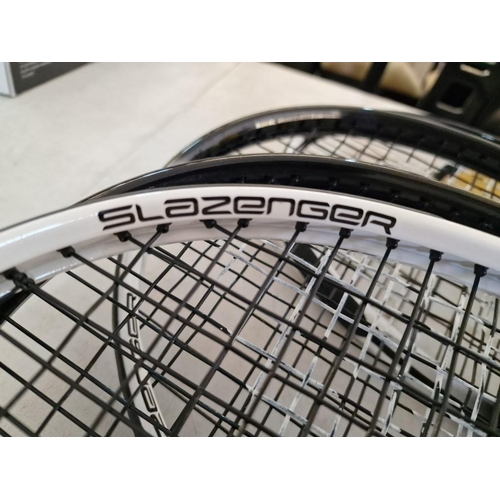 399 - 4 x Slazenger Tennis Rackets (look unused), Together with Tennis Balls, Carry Bag and Jump Rope