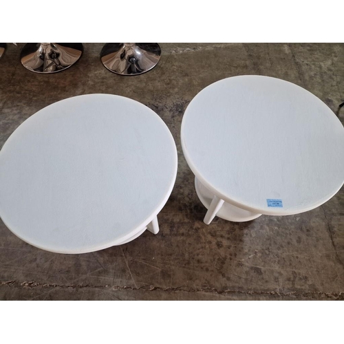 94 - Pair of Round Side Tables, Painted Wood, (2)