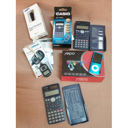 537 - Retro Electronic Collection; 2 x Casio Calculators, Omron Walking Style III Step Counter, Samsung Bl... 