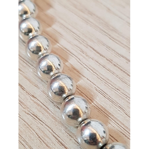 560 - .925 Silver Necklace Made of Small Round Silver Beads (L:45cm, Approx. 113g)