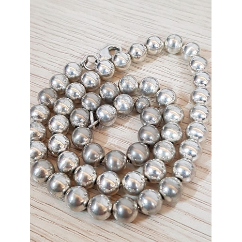 560 - .925 Silver Necklace Made of Small Round Silver Beads (L:45cm, Approx. 113g)