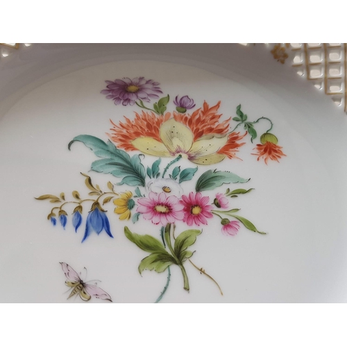 785 - Collection of Retro Hand Painted Floral Pattern and Cut Out Porcelain Plates; 2 x Plates (Ø26cm each... 