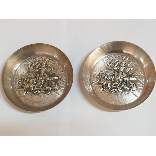 550 - Vintage White Metal and Silver Plated Collection of Tablewares; 2 x White Metal Dishes (Ø9.5cm each)... 