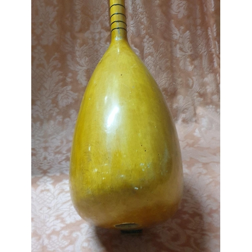 794 - Turkish Long Neck Baglama Gaz String Musical Instrument (A/F, Needs Service) Hand Made / Hand Painte... 