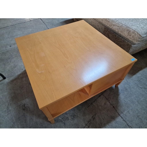 221 - Large Square Modern Coffee Table with Little Drawers (90 x 90 x 45cm)