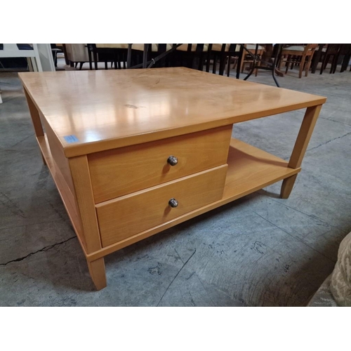 221 - Large Square Modern Coffee Table with Little Drawers (90 x 90 x 45cm)