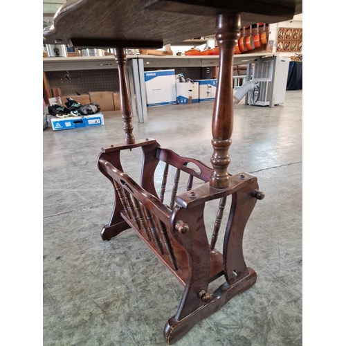 397 - Dark Wood Side Table with Magazine Rack