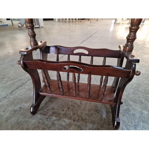 397 - Dark Wood Side Table with Magazine Rack