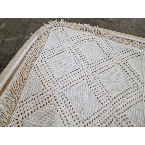 456 - Large Crochet(?) Bed Spread / Cover, (Approx. 190 x 220cm)