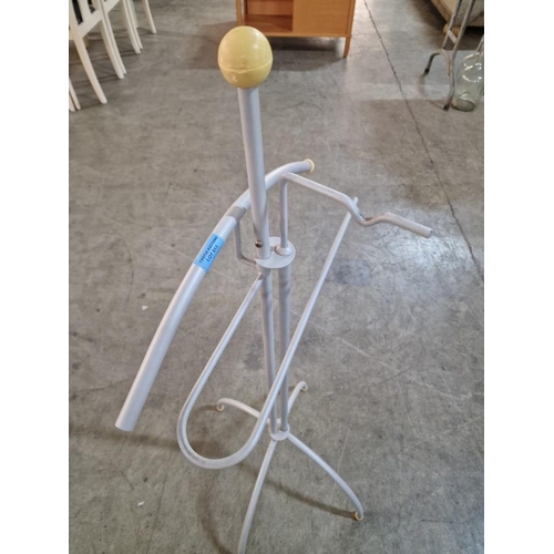 513 - Light Grey Metal Free Standing Clothes / Suit Stand