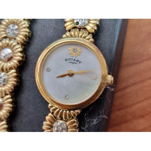 52 - Gold Tone Rotary Ladies Wrist Watch on Attractive Two-Tone Strap, Together with Matching Bracelet, (... 