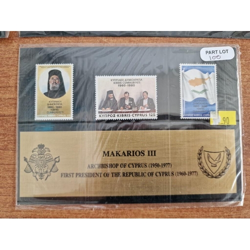 100 - 2 x Sets of 'Cyprus Stamps' Souvenir Packs, Together with 2 x Packs of 'Makarios III' Stamp Sets, (4... 