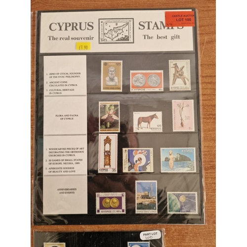 100 - 2 x Sets of 'Cyprus Stamps' Souvenir Packs, Together with 2 x Packs of 'Makarios III' Stamp Sets, (4... 